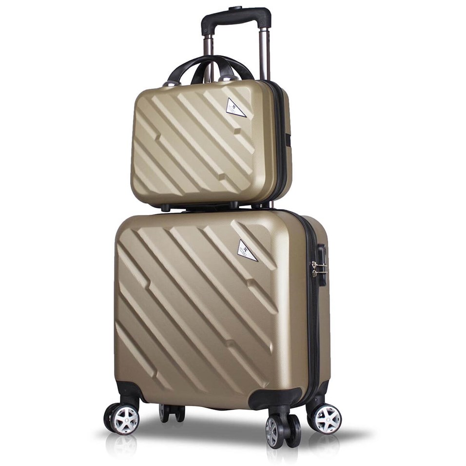 My Valice Cross Abs 2'li Valiz Seti (Pilot ve Makyaj) Gold