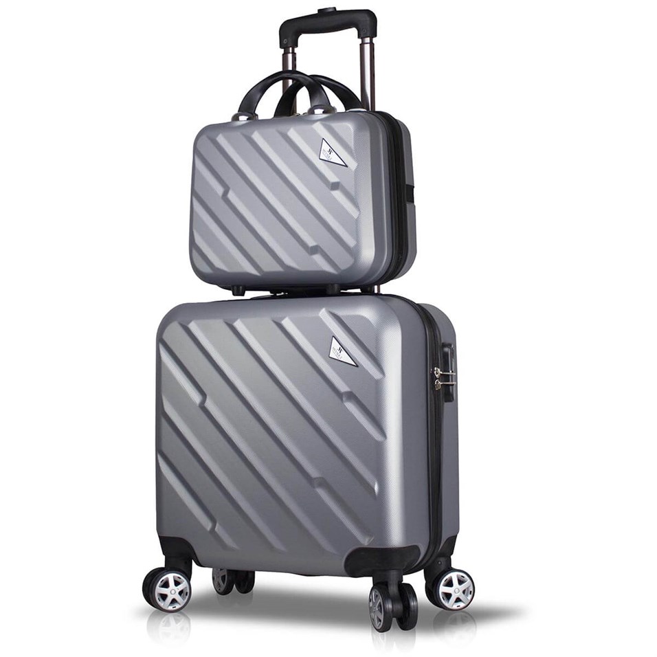 My Valice Cross Abs 2'li Valiz Seti (Pilot ve Makyaj) Gri