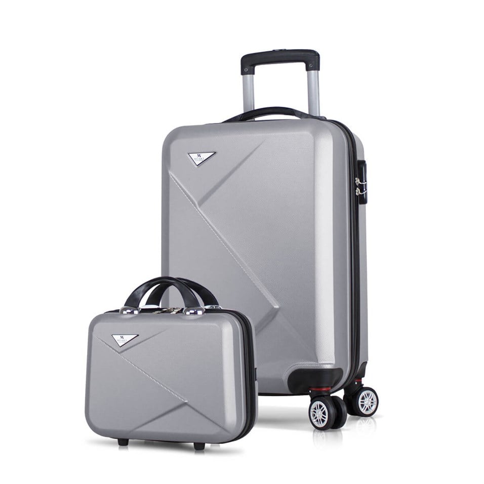 My Valice DIAMOND ABS Suitcase Set of 2 (Makeup& Cabin) Grey