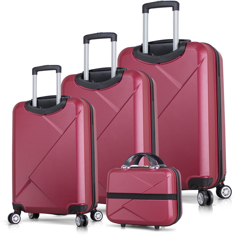 My Valice DIAMOND ABS Suitcase Set of 4 Travel Suitcase Set Claret Red | My  Valice