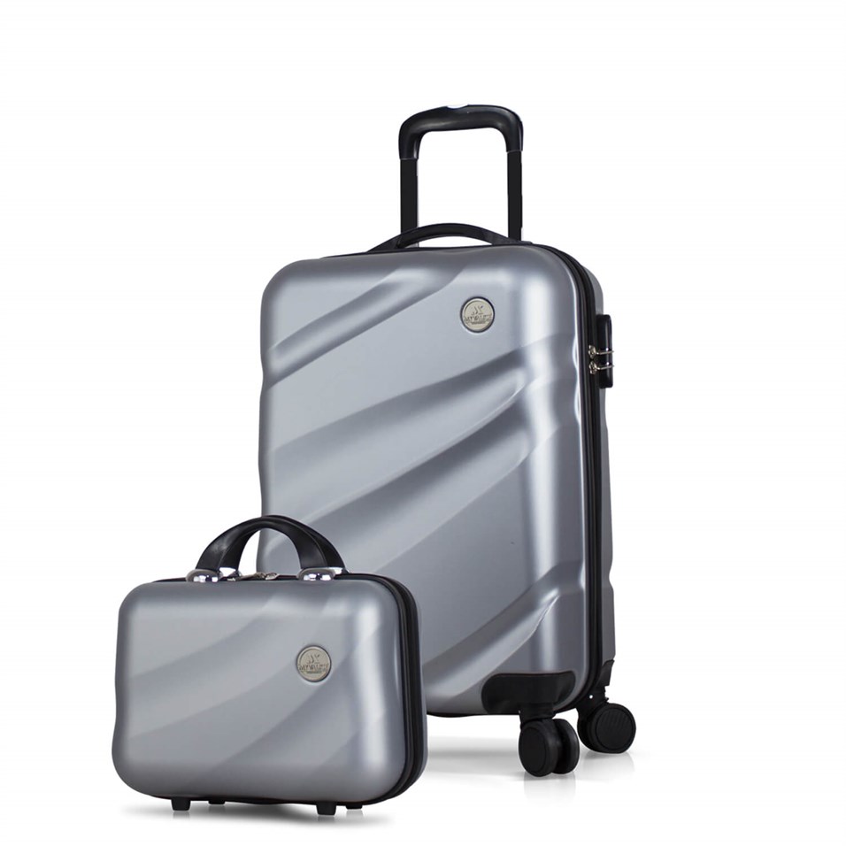 My Valice Elegance Abs 2'li Valiz Seti (Makyaj + Kabin Boy) Gri