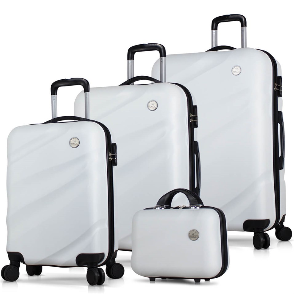 My Valice ELEGANCE ABS Suitcase Set of 4 Travel Suitcase Set White | My  Valice