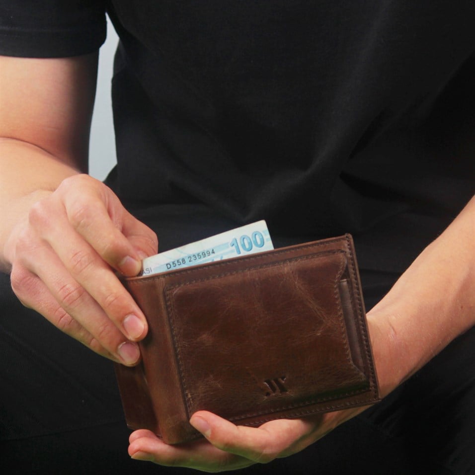 My Valice Men Genuine Leather Wallet and Card Holder 1815 Brown
