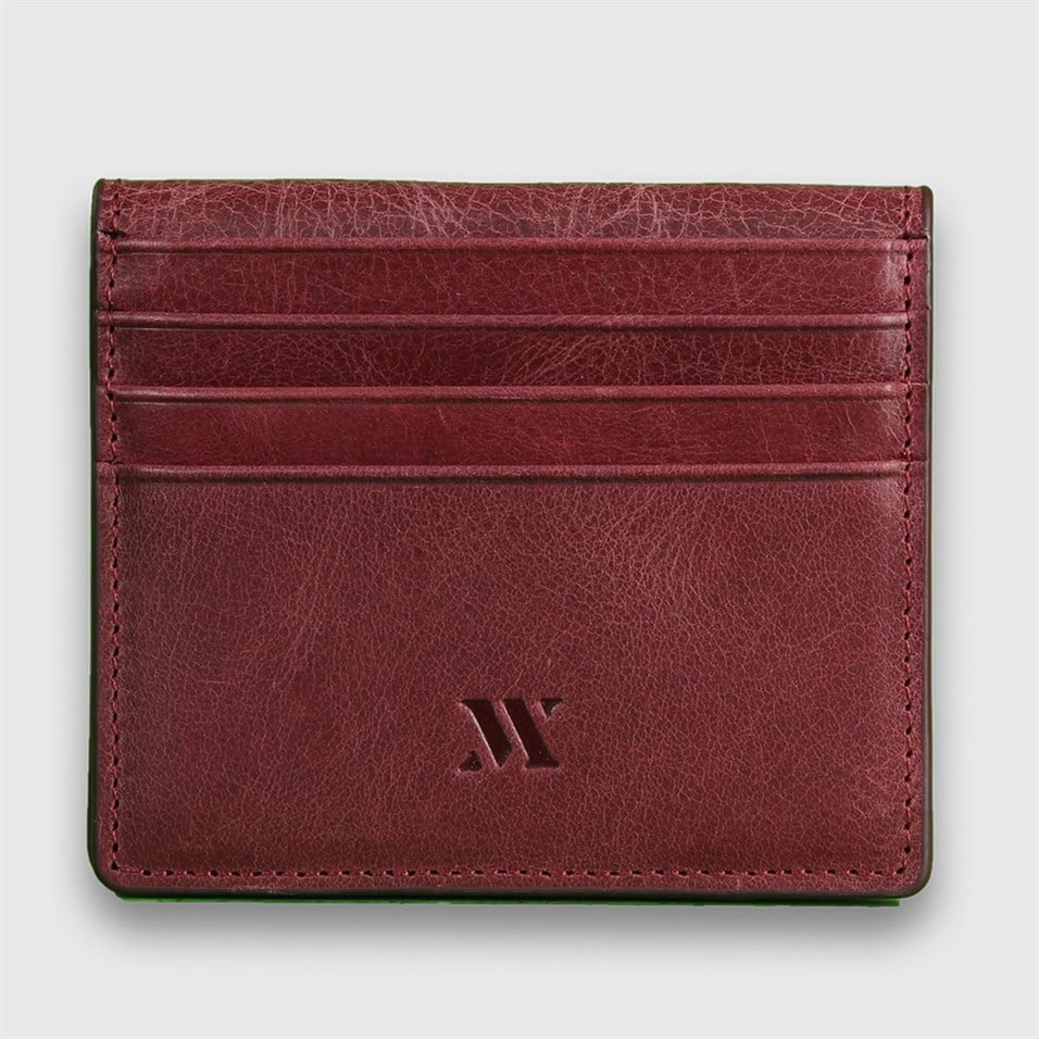 My Valice Men Magnetic Genuine Leather Wallet and Card Holder 1805 Claret Red