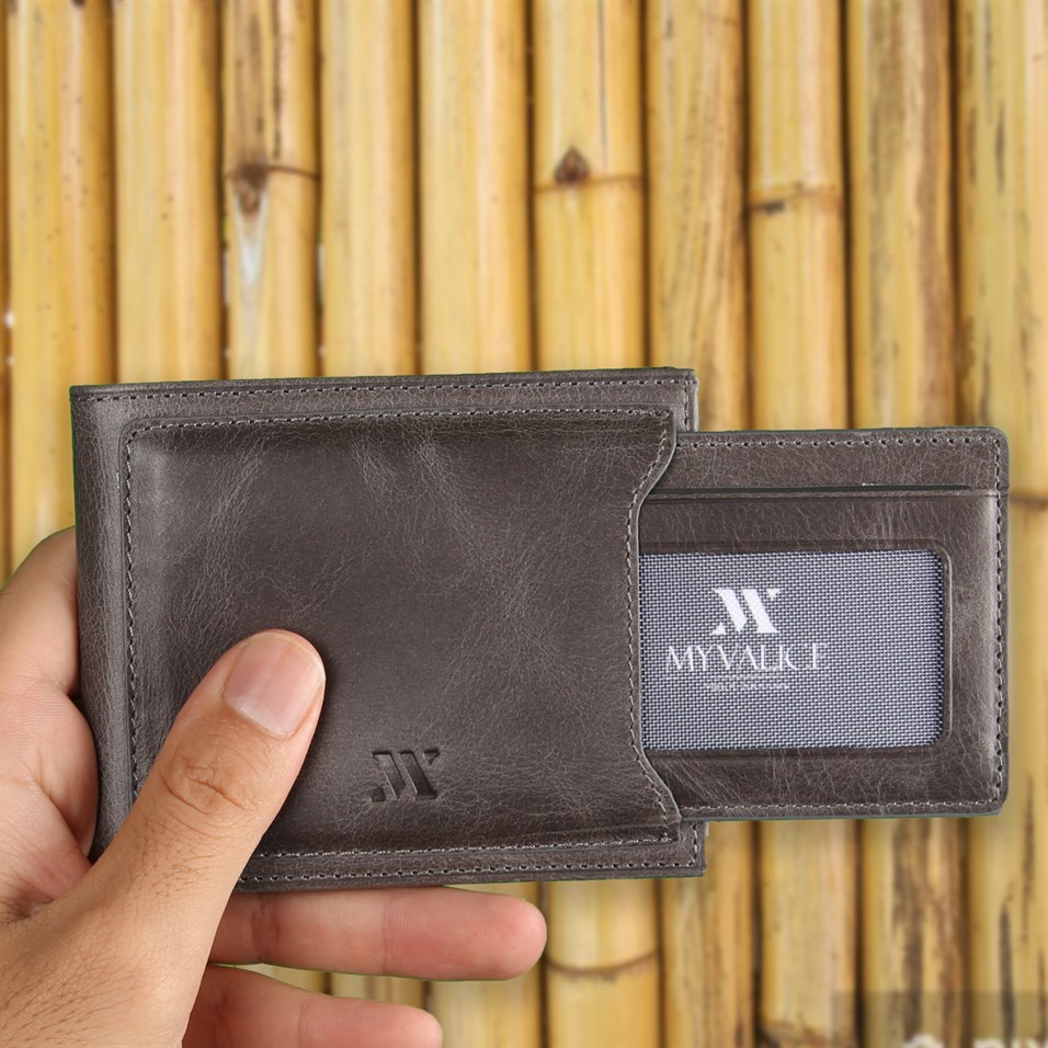 My Valice Men Genuine Leather Wallet and Card Holder 1815 Grey | My Valice