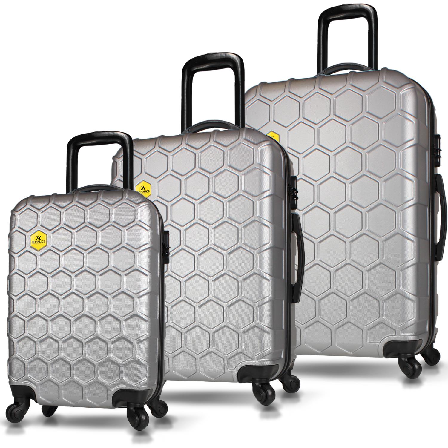My Valice Honey Abs Cabin Medium and Large Size Set of 3 Luggage Set Grey