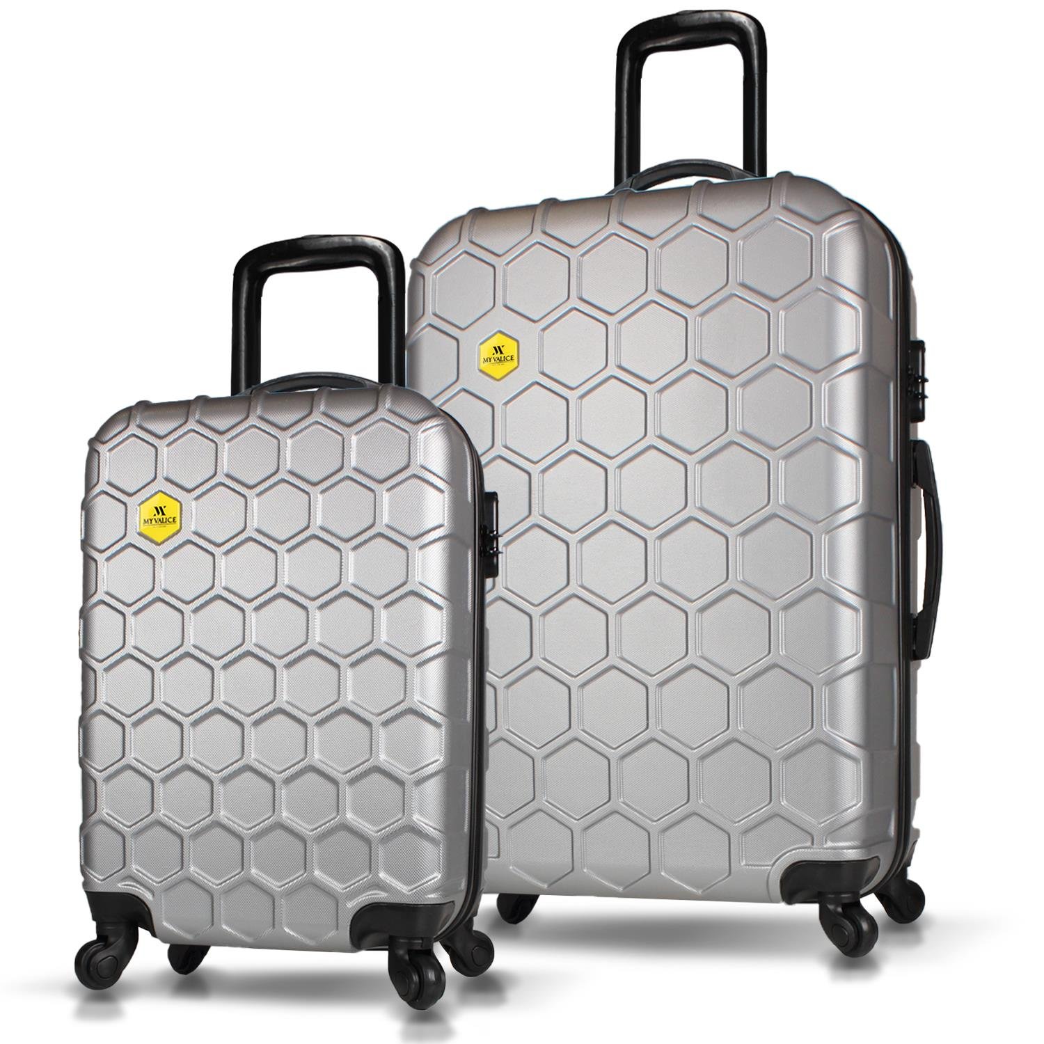 My Valice Honey Abs Cabin and Large Size Set of 2 Luggage Set Grey