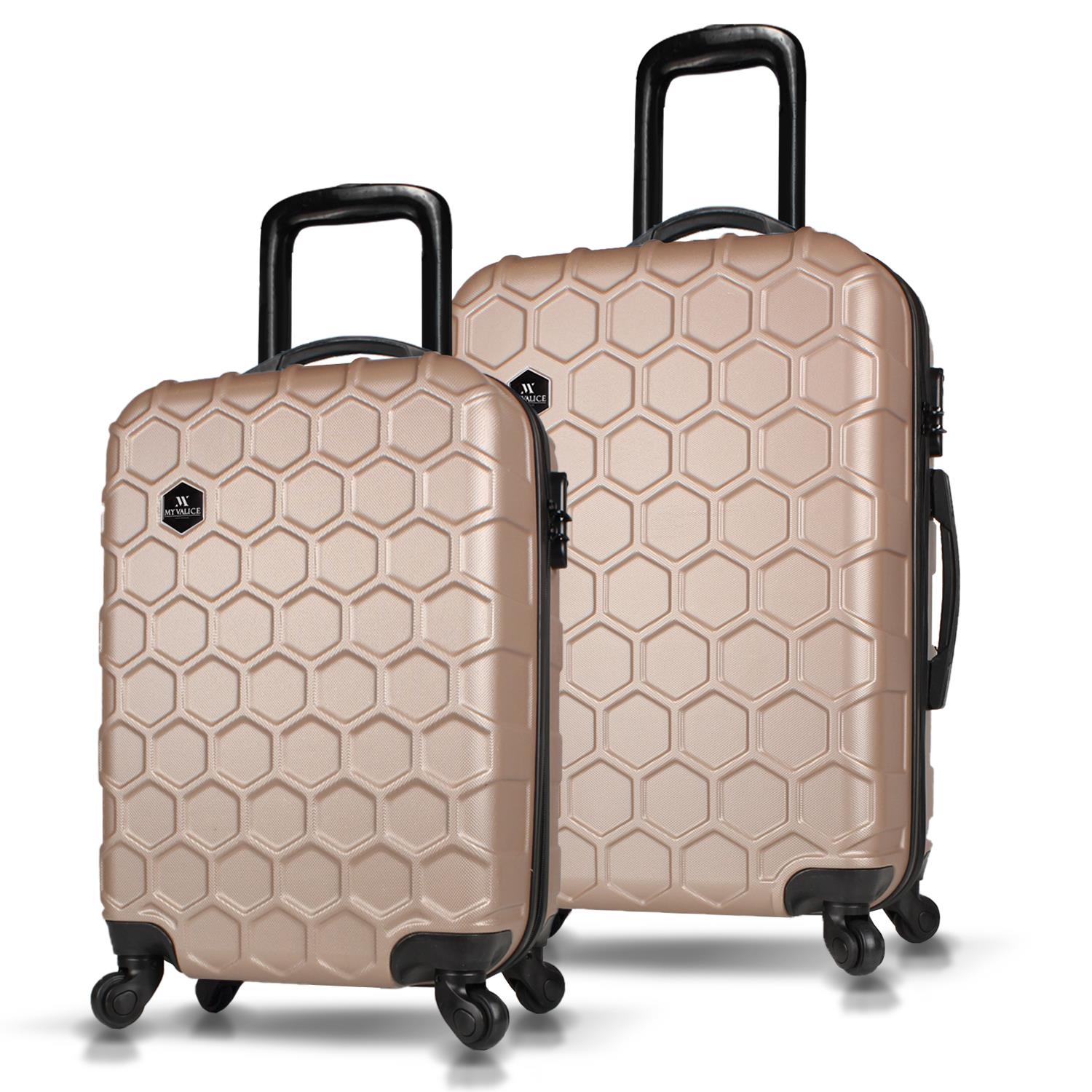 My Valice Honey Abs Cabin and Medium Size Set of  2 Luggage Set Gold