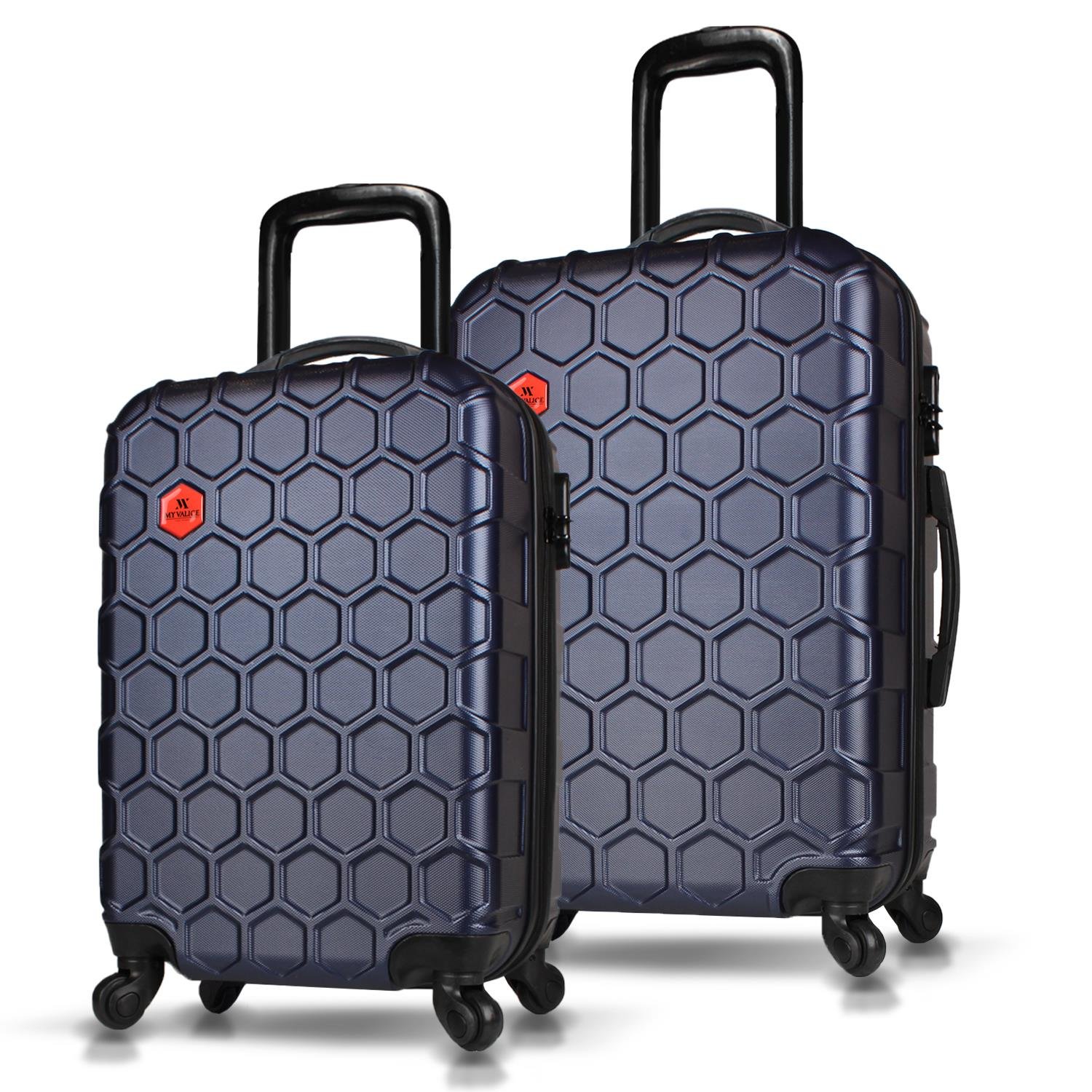 My Valice Honey Abs Cabin and Medium Size Set of  2 Luggage Set Navy Blue