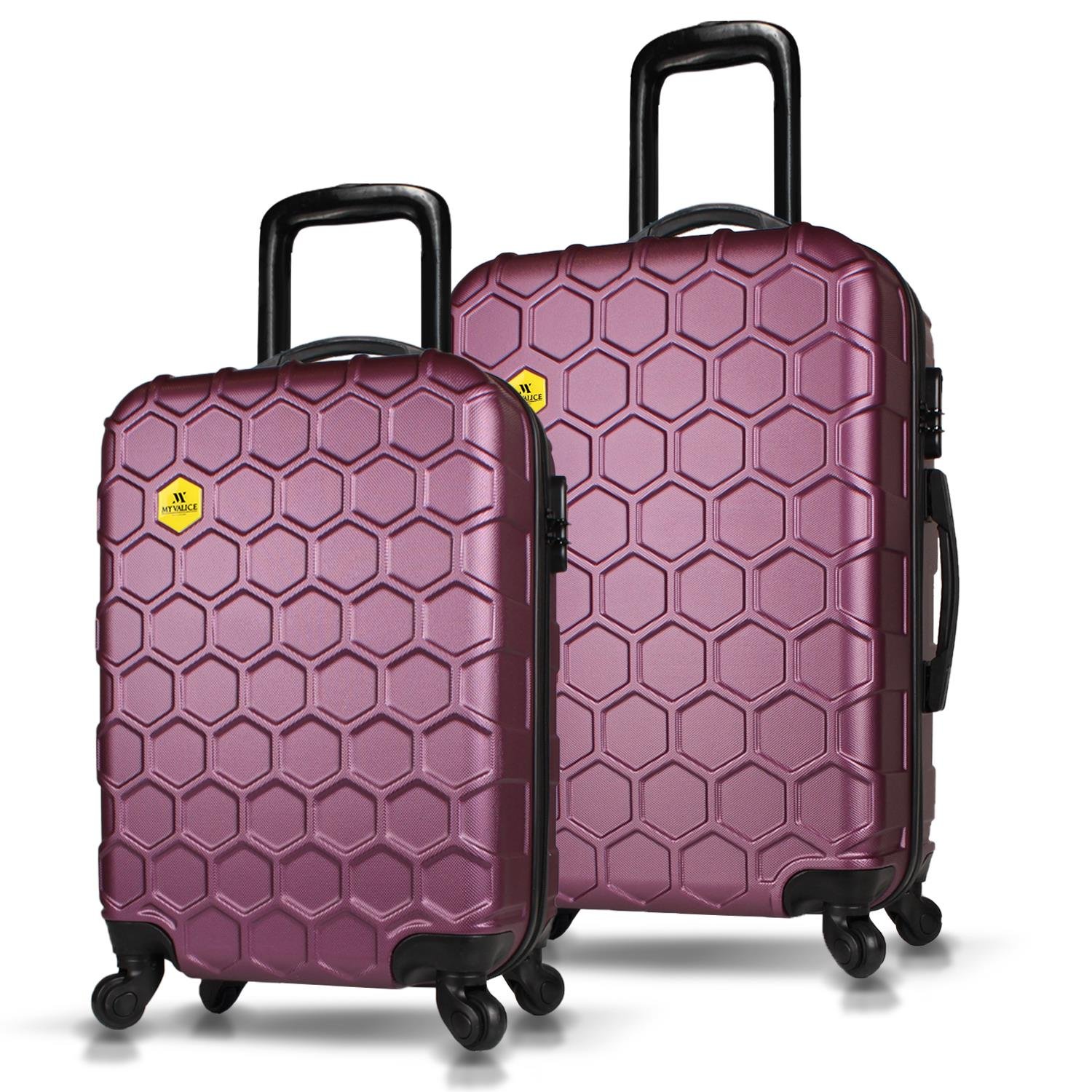My Valice Honey Abs Cabin and Medium Size Set of  2 Luggage Set Fuchsia