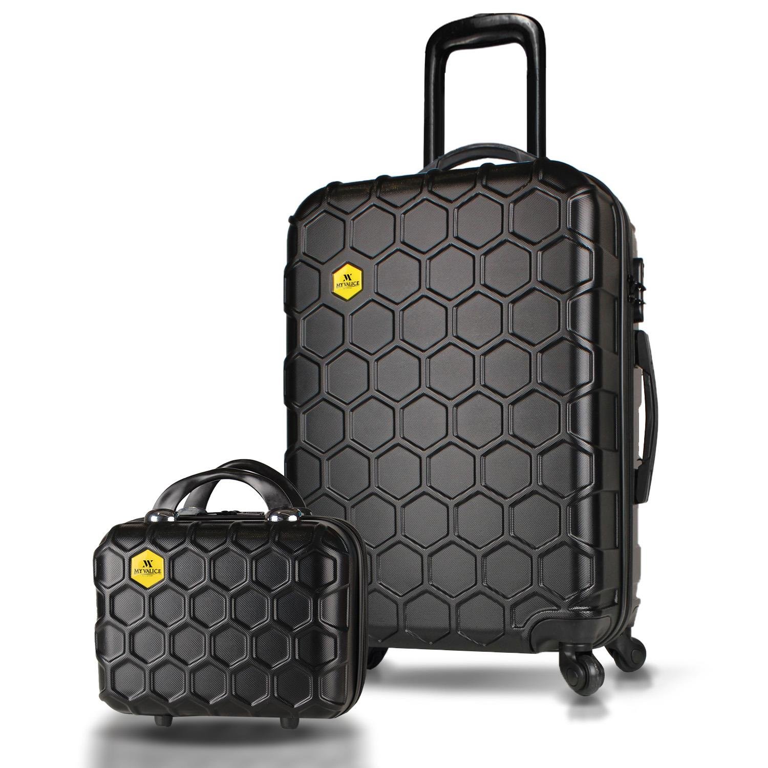 My Valice Honey Abs Makyaj ve Orta Boy Siyah  2'li Valiz Seti