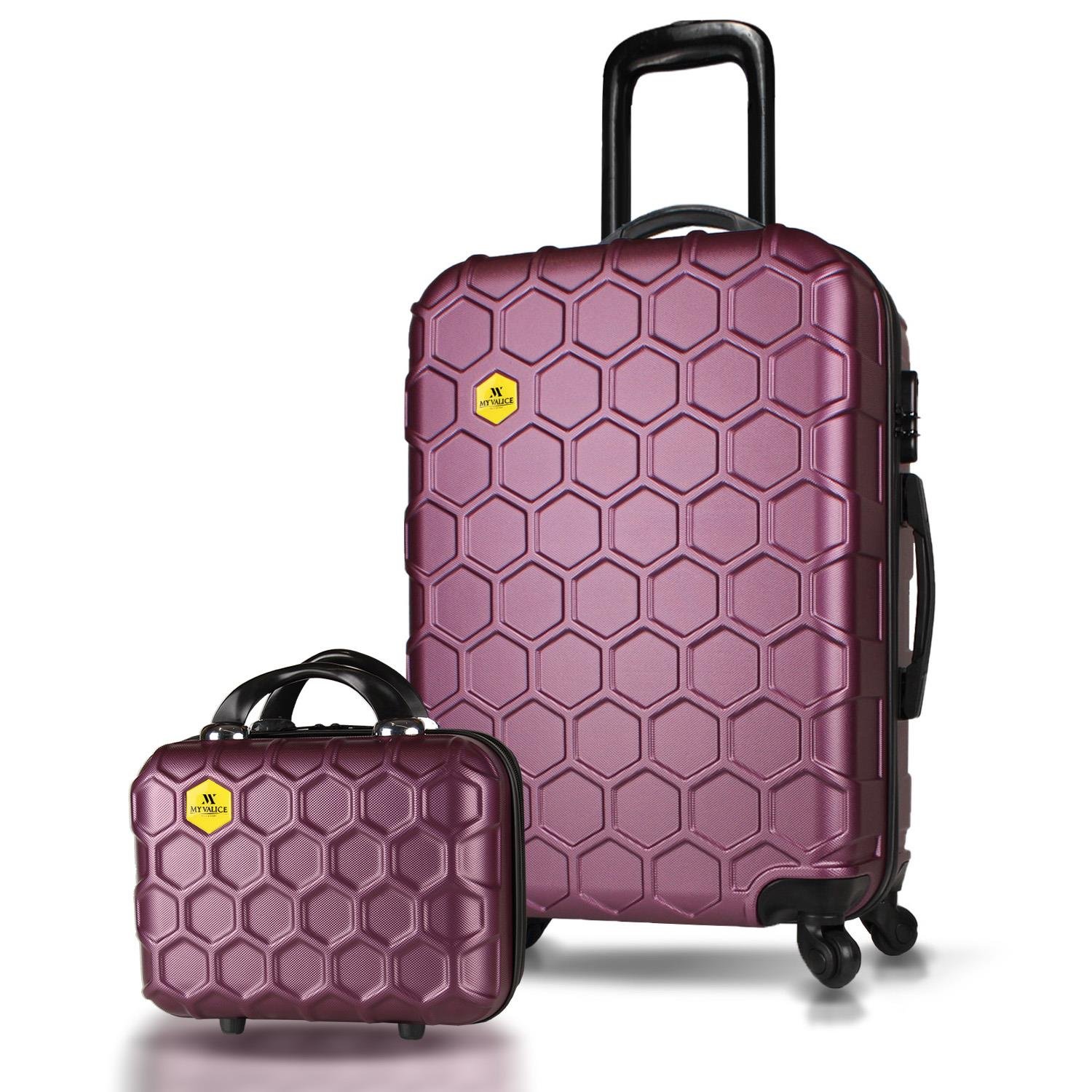 My Valice Honey Abs Makyaj ve Orta Boy Fuşya 2'li Valiz Seti