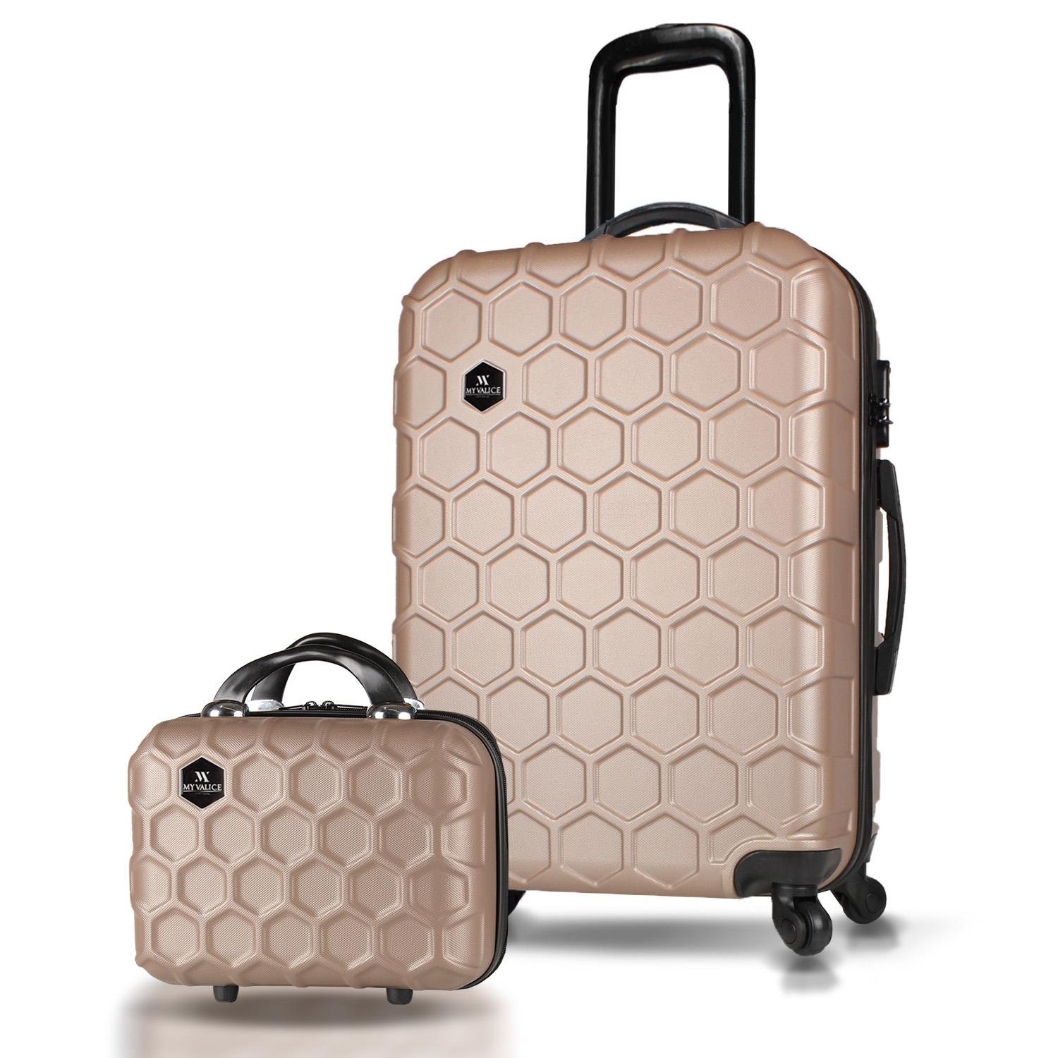 My Valice Honey Abs Makyaj ve Orta Boy Gold  2'li Valiz Seti