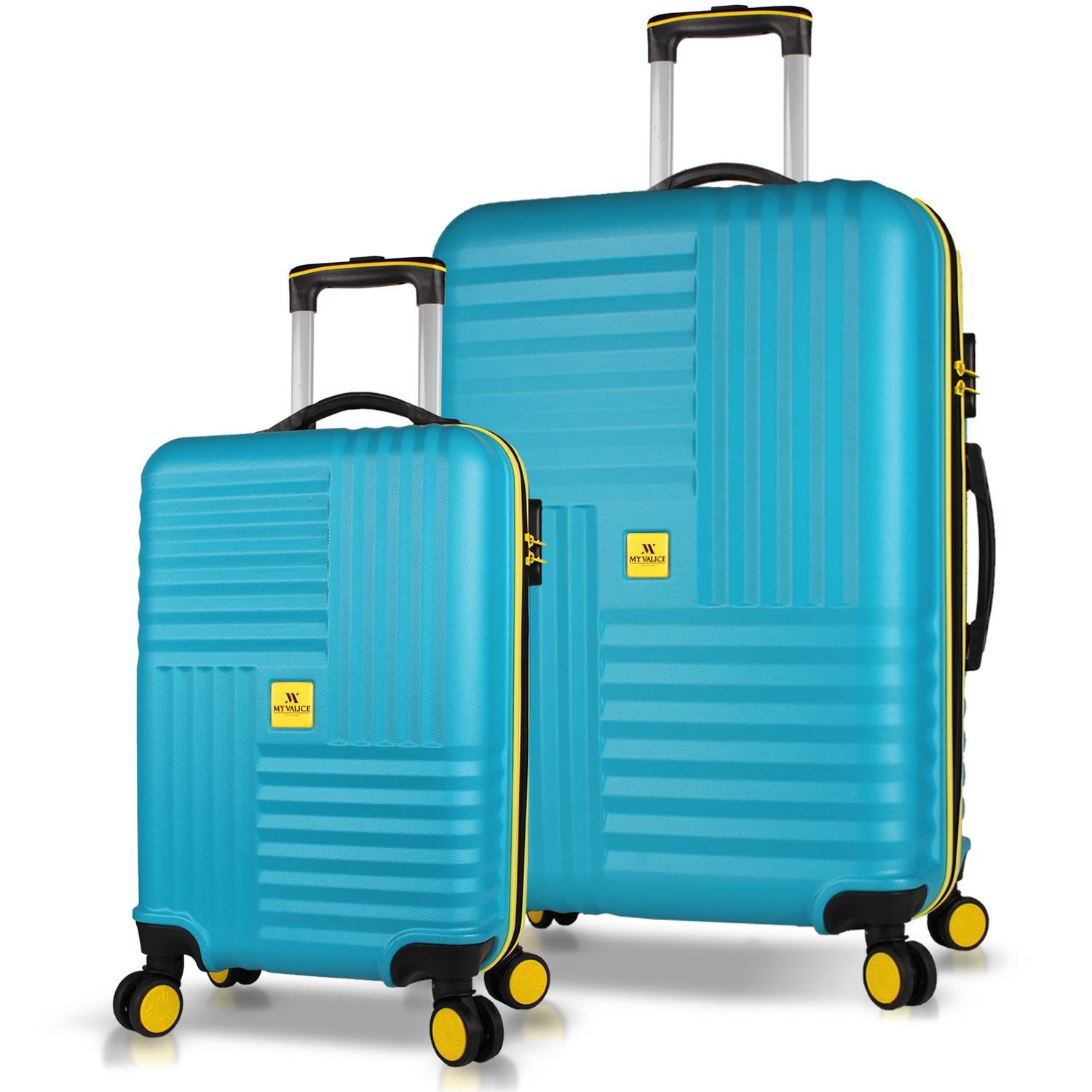 My Valice Puzzle Abs Kabin ve Büyük Boy Turkuaz 2'li Valiz Seti