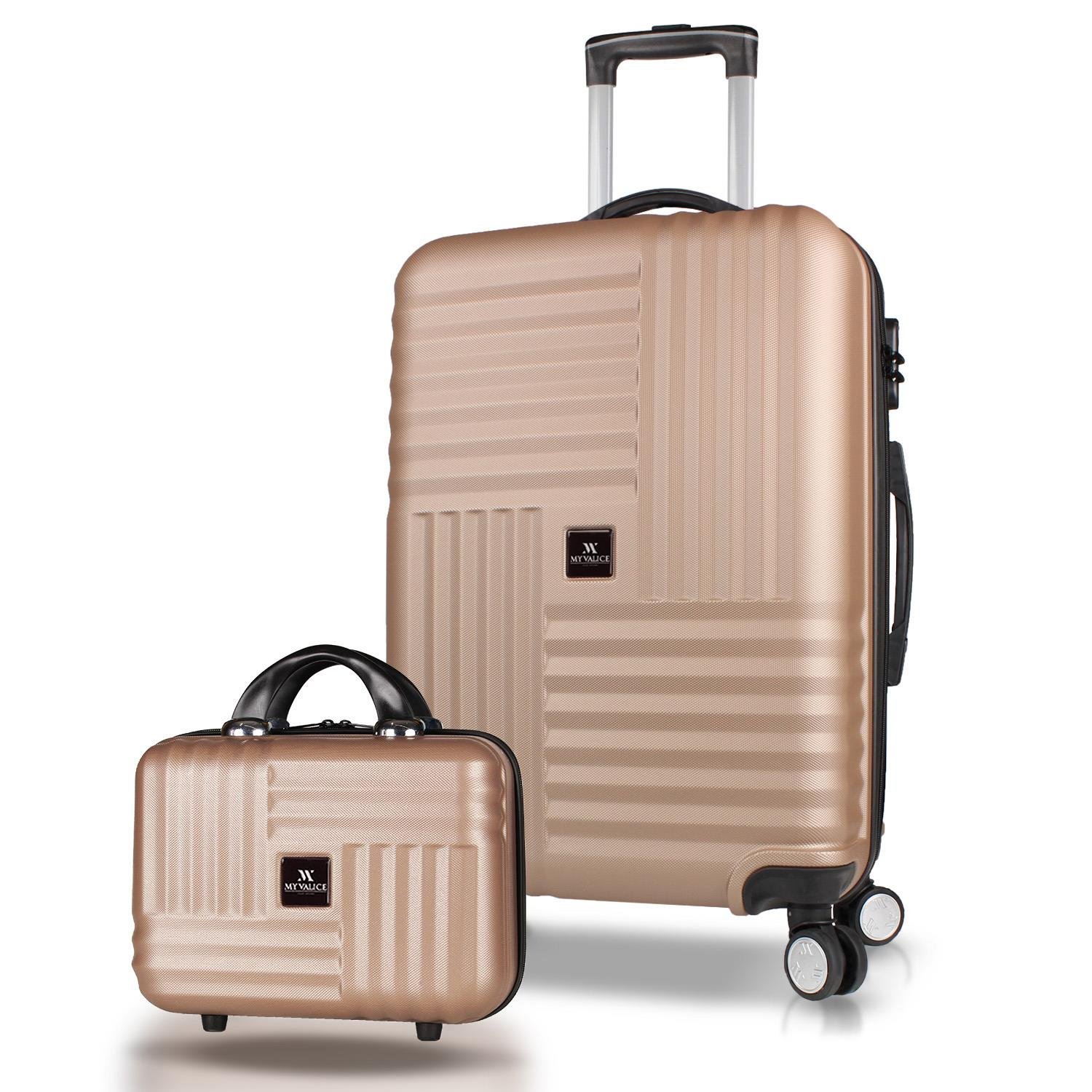 My Valice Puzzle Abs Makyaj ve Orta Boy Gold  2'li Valiz Seti