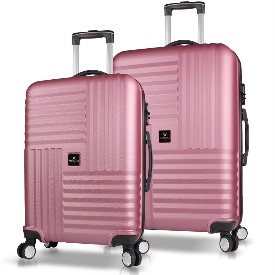 My Valice Puzzle Abs Orta ve Büyük Boy Rose Gold  2'li Valiz Seti