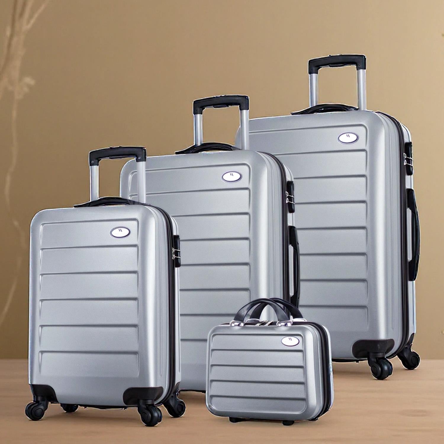 Ruby Abs Kabin Orta Büyük ve Makyaj Boy Gri 4'lü Travel Valiz Seti