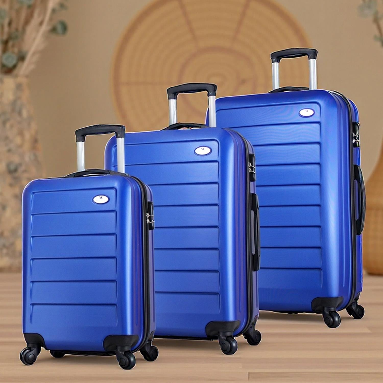 Ruby Abs Kabin Orta ve Büyük Boy Mavi 3'lü Valiz Seti