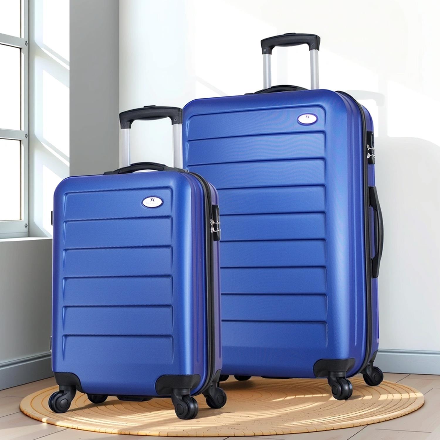Ruby Abs Kabin ve Büyük Boy Mavi 2'li Valiz Seti
