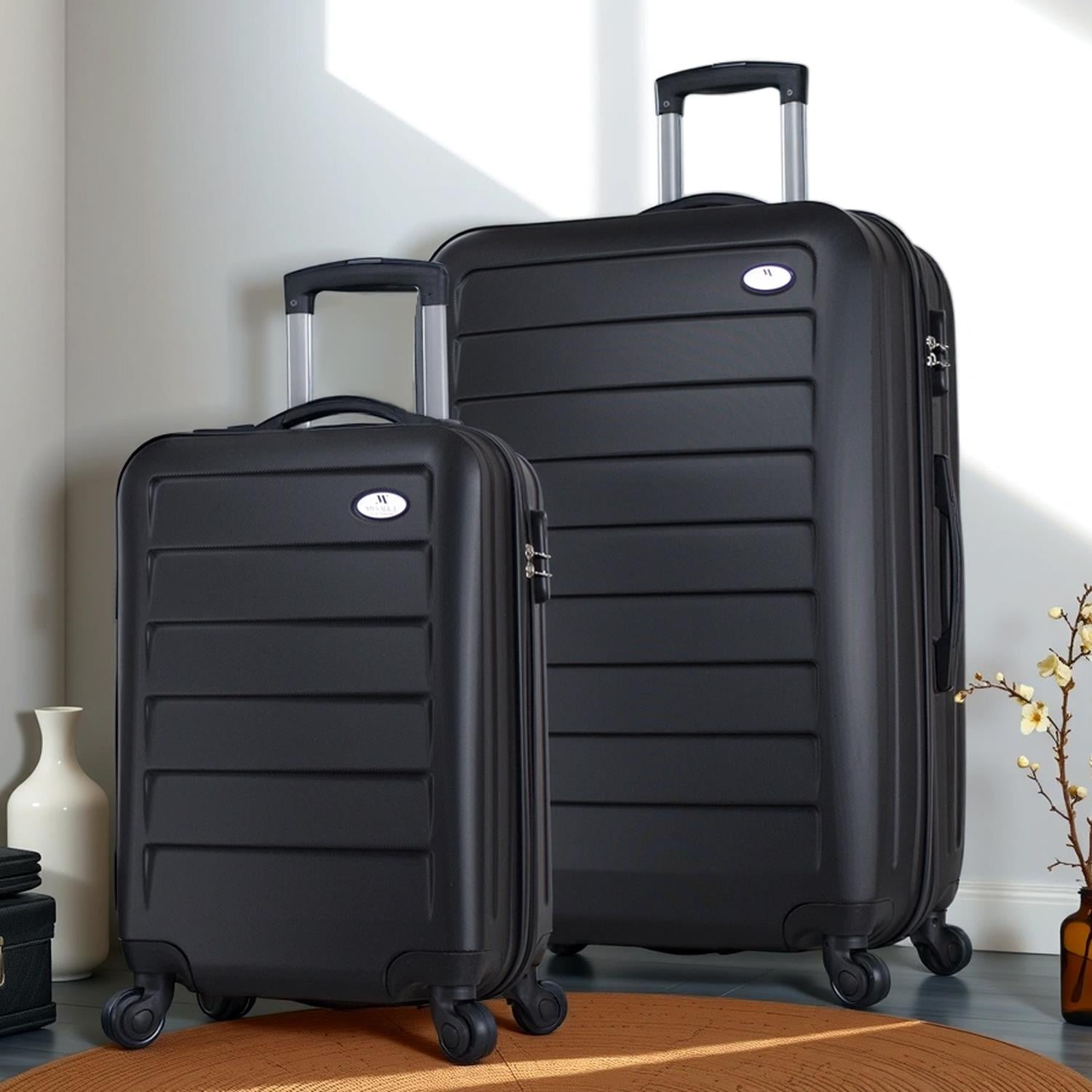 Ruby Abs Kabin ve Büyük Boy Siyah 2'li Valiz Seti