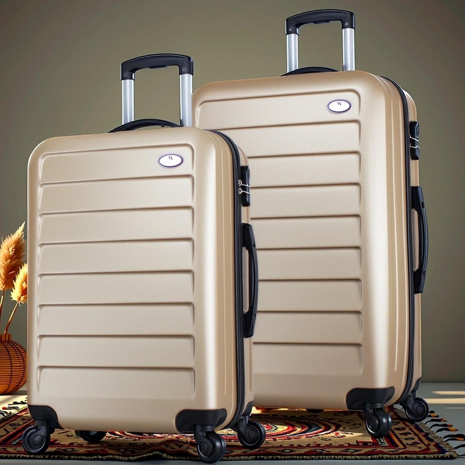 Ruby Abs Orta ve Büyük Boy Gold 2'li Valiz Seti