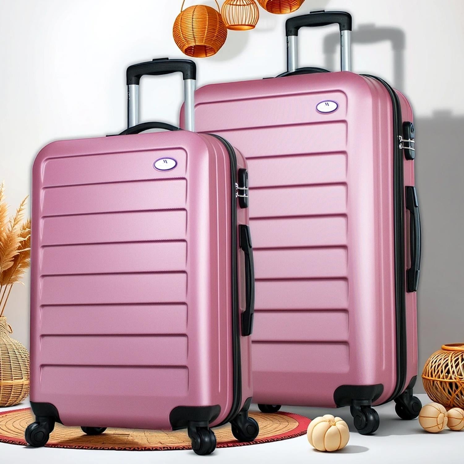 Ruby Abs Orta ve Büyük Boy Rose Gold 2'li Valiz Seti