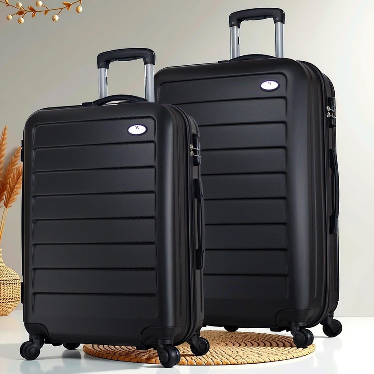 Ruby Abs Orta ve Büyük Boy Siyah 2'li Valiz Seti