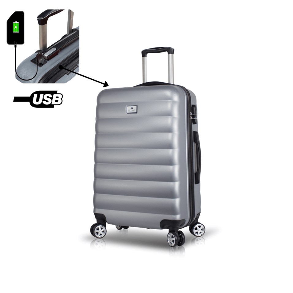 My Valice Smart Bag Colors Usb Şarj Girişli Orta Boy Valiz Gri
