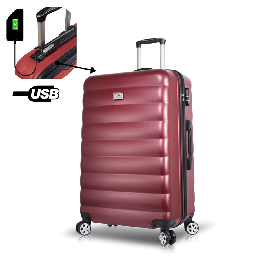 My Valice Smart Bag Colors Usb Şarj Girişli Büyük Boy Valiz Bordo