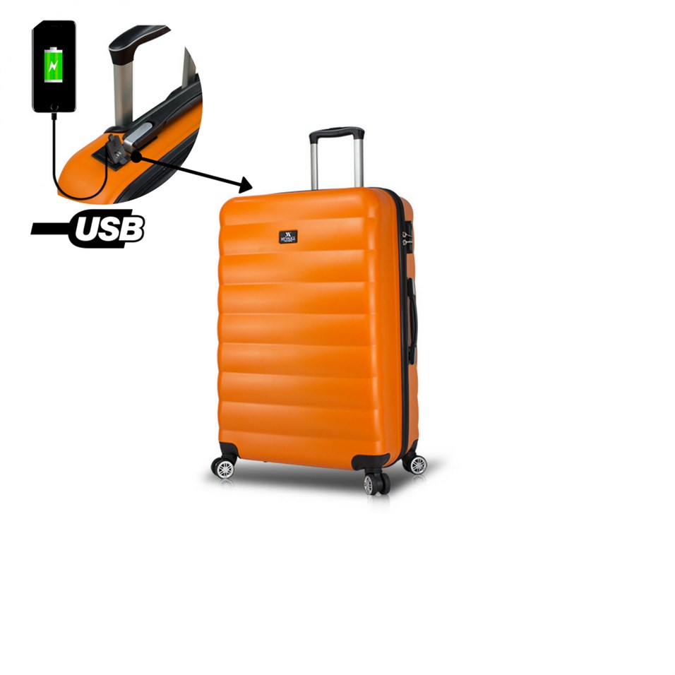 My Valice Smart Bag Colors Usb Şarj Girişli Orta Boy Valiz Turuncu