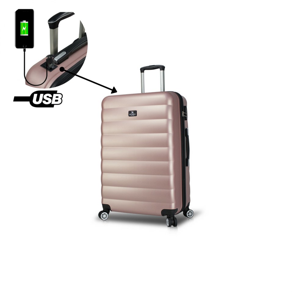 My Valice Smart Bag Colors Usb Şarj Girişli Orta Boy Valiz Rose
