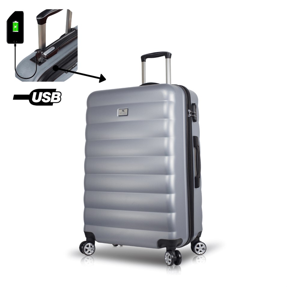 My Valice Smart Bag Colors Usb Şarj Girişli Büyük Boy Valiz Gri