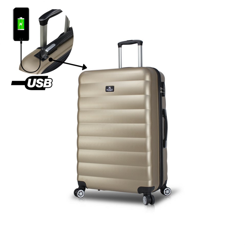 My Valice Smart Bag Colors Usb Şarj Girişli Büyük Boy Valiz Gold