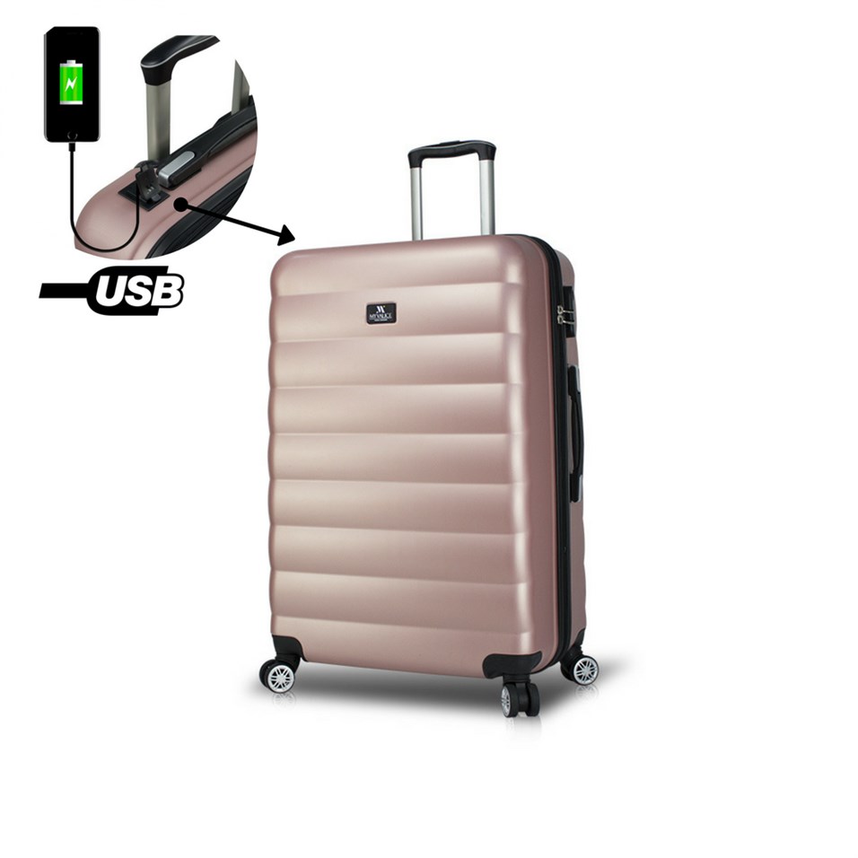 My Valice Smart Bag Colors Usb Şarj Girişli Büyük Boy Valiz Rose