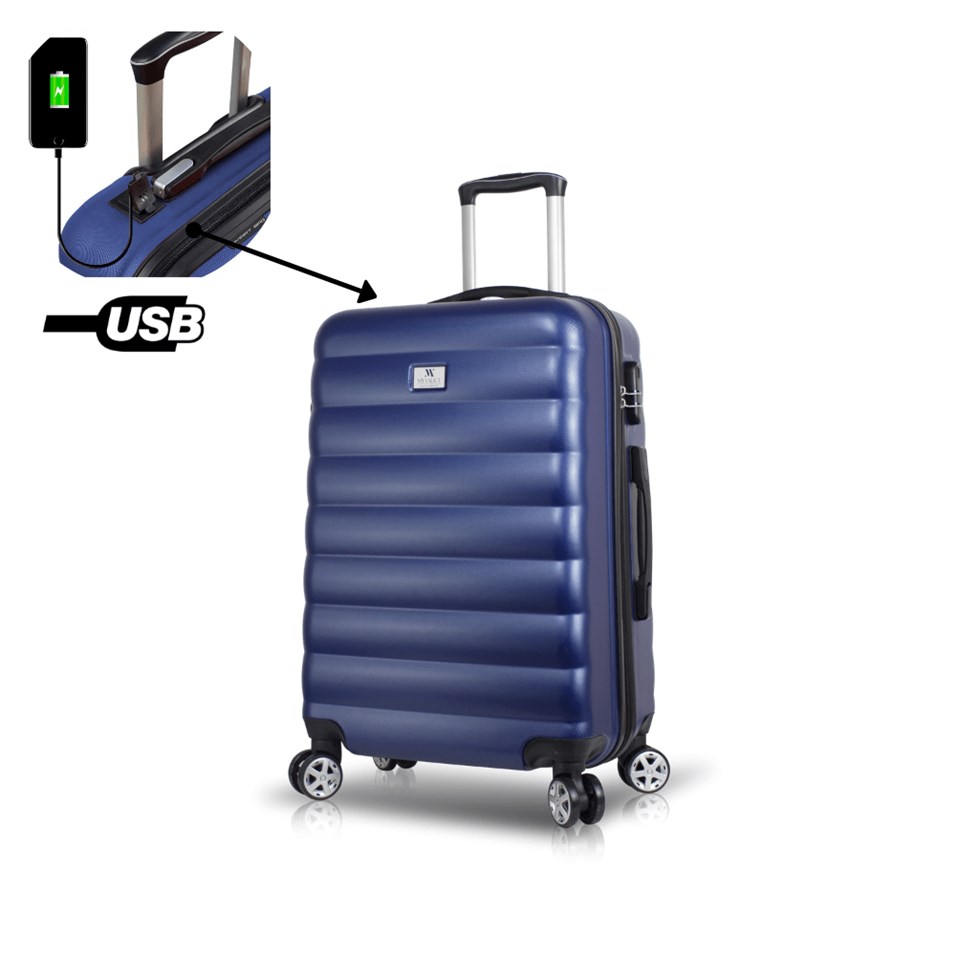 My Valice Smart Bag Colors Usb Şarj Girişli Orta Boy Valiz Lacivert