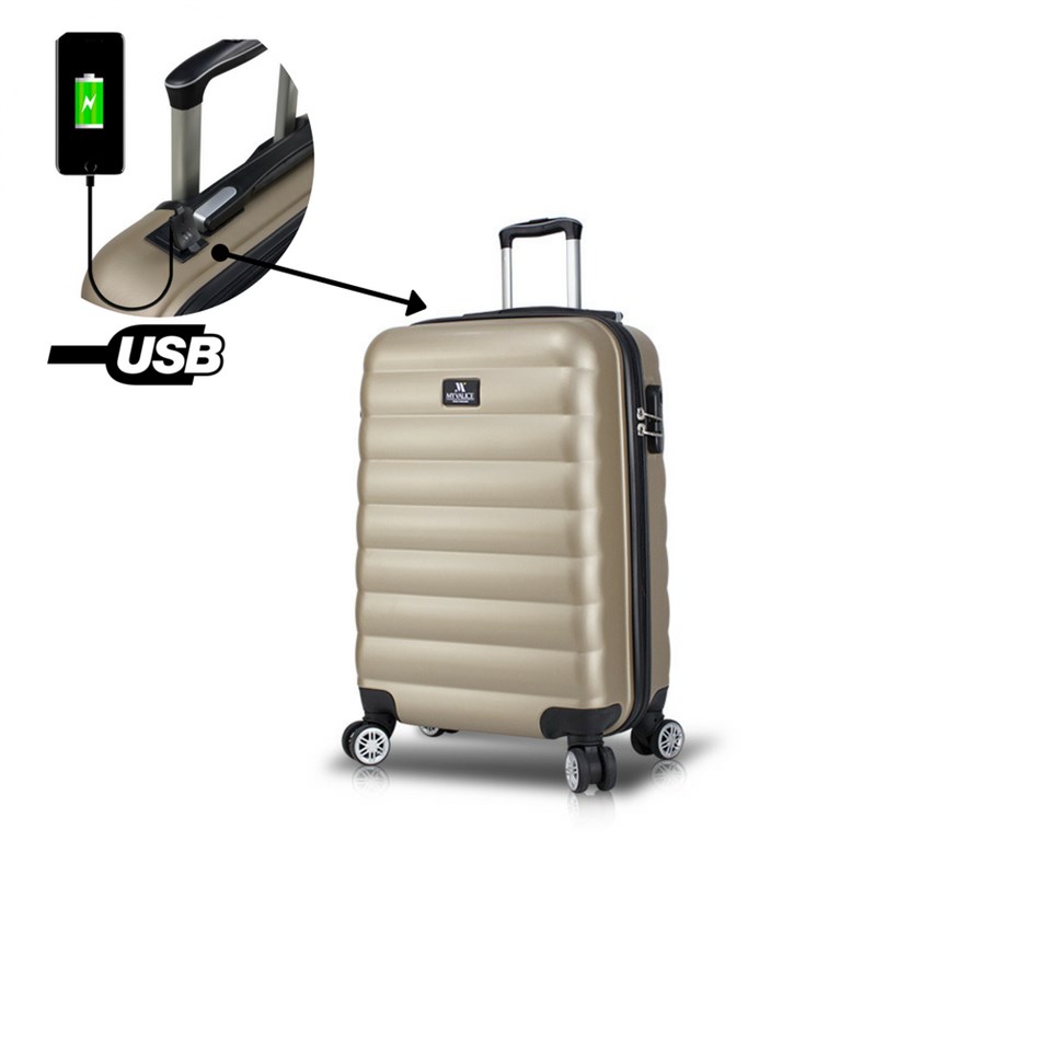 My Valice Smart Bag Colors Usb Şarj Girişli Kabin Boy Valiz Gold