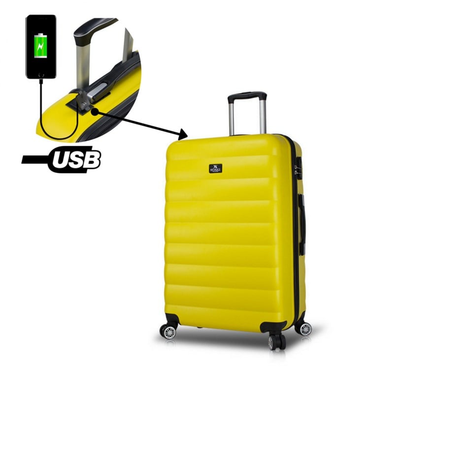 My Valice Smart Bag Colors Usb Şarj Girişli Orta Boy Valiz Sarı