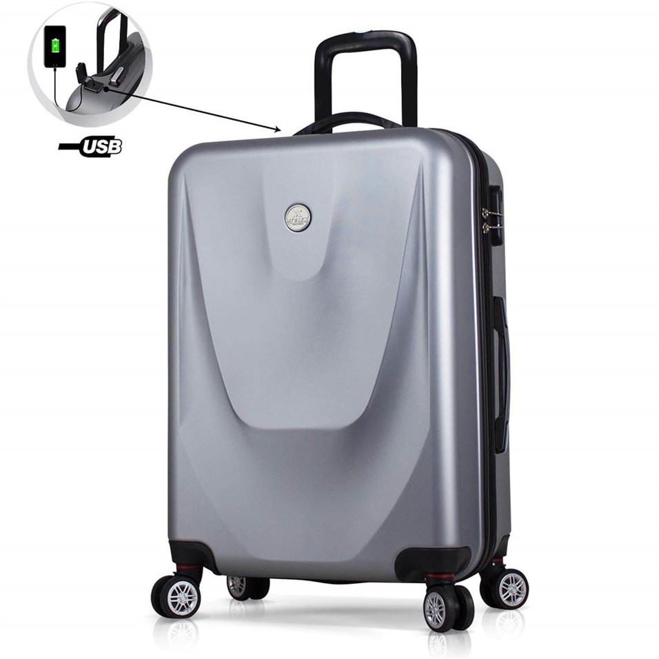 My Valice Smart Bag Energy Usb Şarj Girişli Orta Boy Abs Valiz Gri