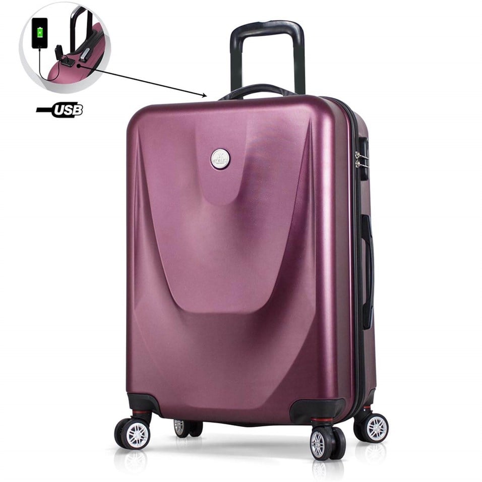My Valice Smart Bag Energy Usb Şarj Girişli Orta Boy Abs Valiz Bordo