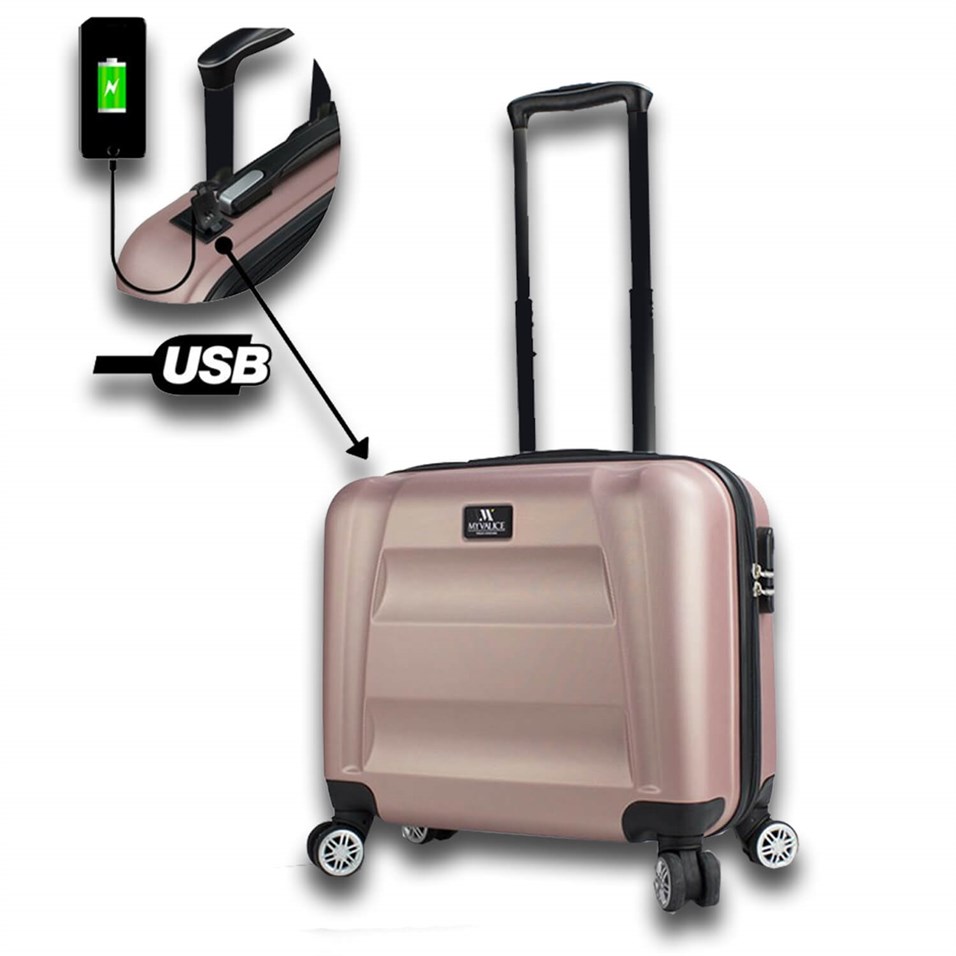 My Valice Smart Bag Exclusive With USB Charging Port Pilot Hostess Size  Rose | My Valice