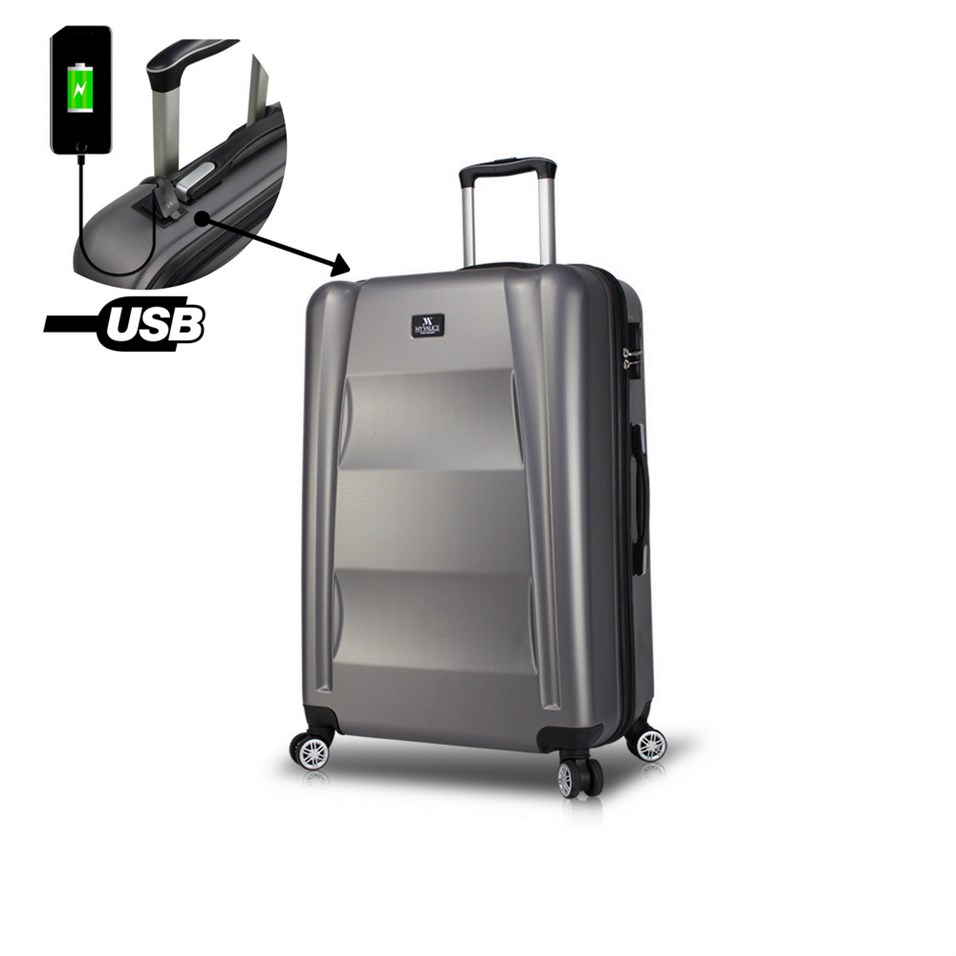 My Valice Smart Bag Exclusive Usb Şarj Girişli Büyük Boy Valiz Antrasit