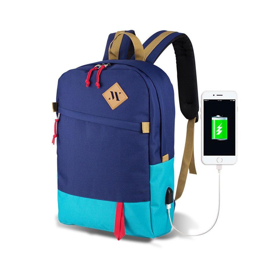 My Valice Smart Bag FREEDOM With USB Charging Port Backpack Navy Blue-Turquoise