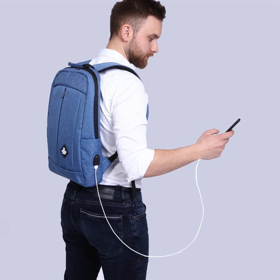 My Valice Smart Bag GALAXY With USB Charging Port Notebook Backpack Blue