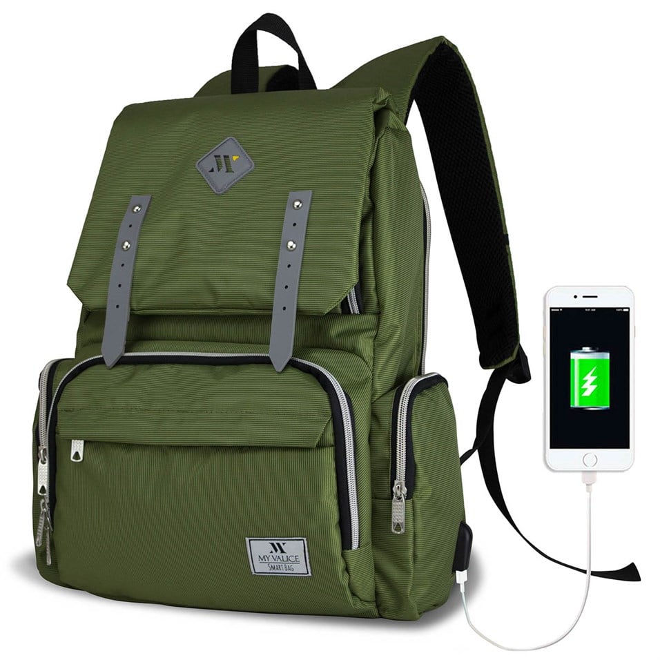 My Valice Smart Bag Mother Star Usb'li Anne Bebek Bakım ve Sırt Çantası Yeşil