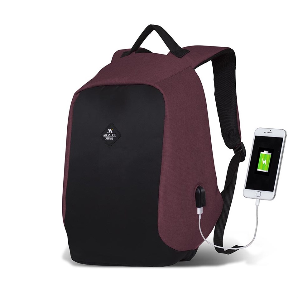 My Valice Smart Bag SECRET With USB Charging Port Backpack Claret Red