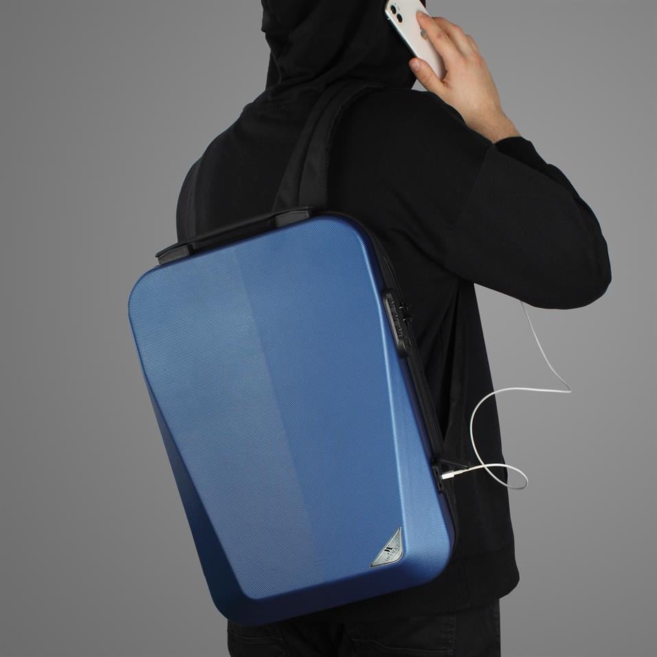My Valice Smart Bag STRONG Usb Şarj Girişli Unisex ABS Akıllı Sırt Çantası Lacivert