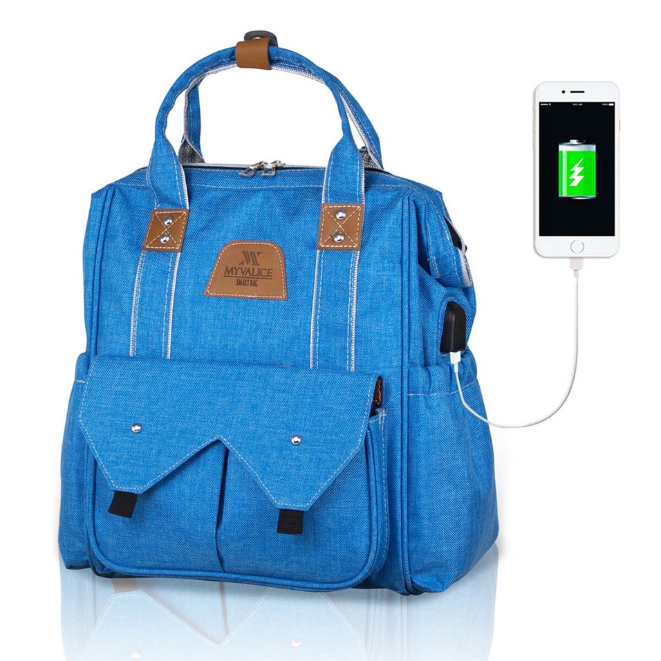 My Valice Smart Bag Sweet Usb'li Anne Bebek Bakım ve Sırt Çantası Turkuaz