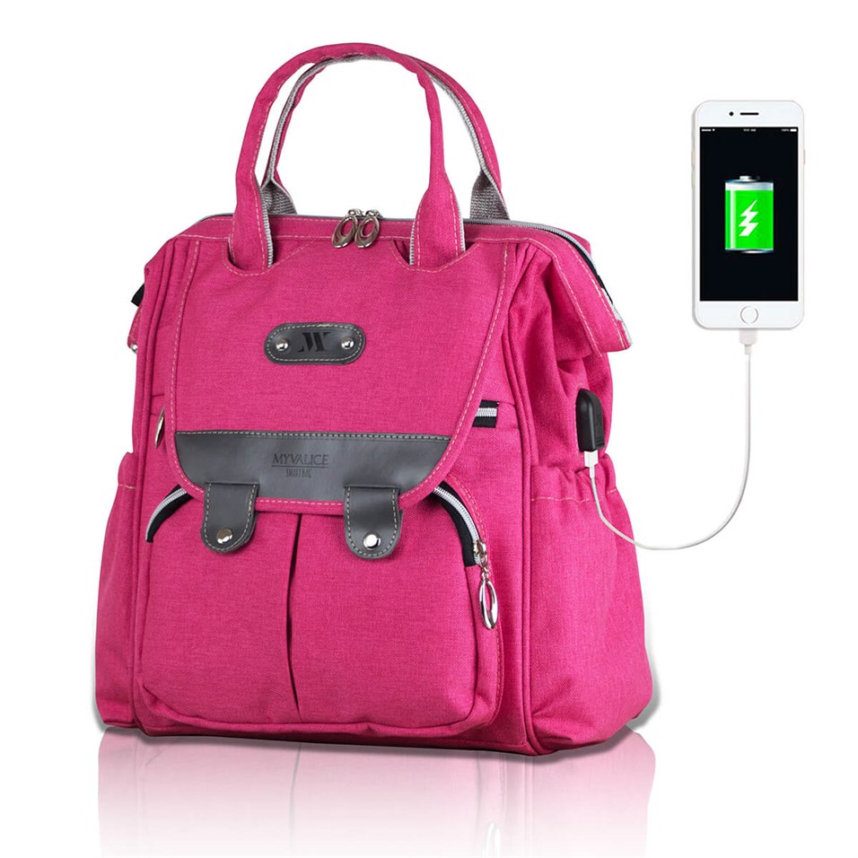My Valice Smart Bag Tiny Usb'li Anne Bebek Bakım ve Sırt Çantası Pembe | My  Valice