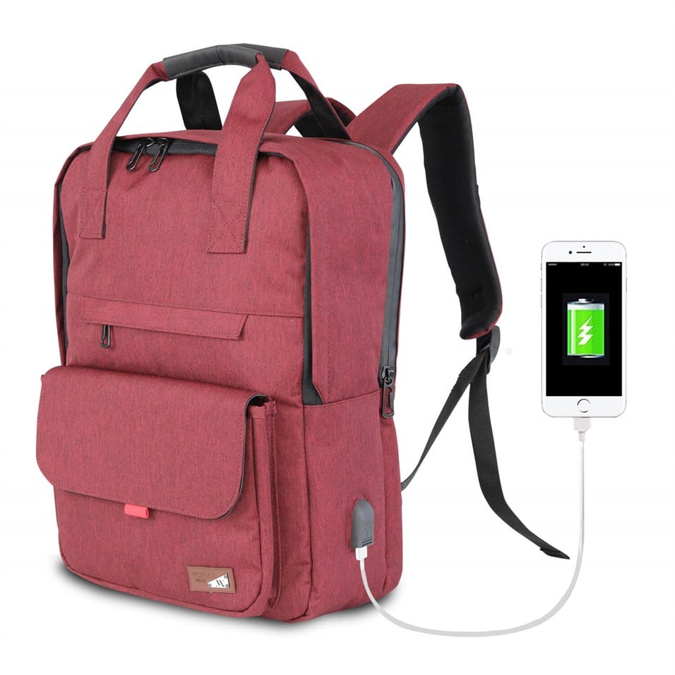 My Valice Smart Bag Usb Şarj Girişli Akıllı Sırt Çantası 1205 Bordo | My  Valice