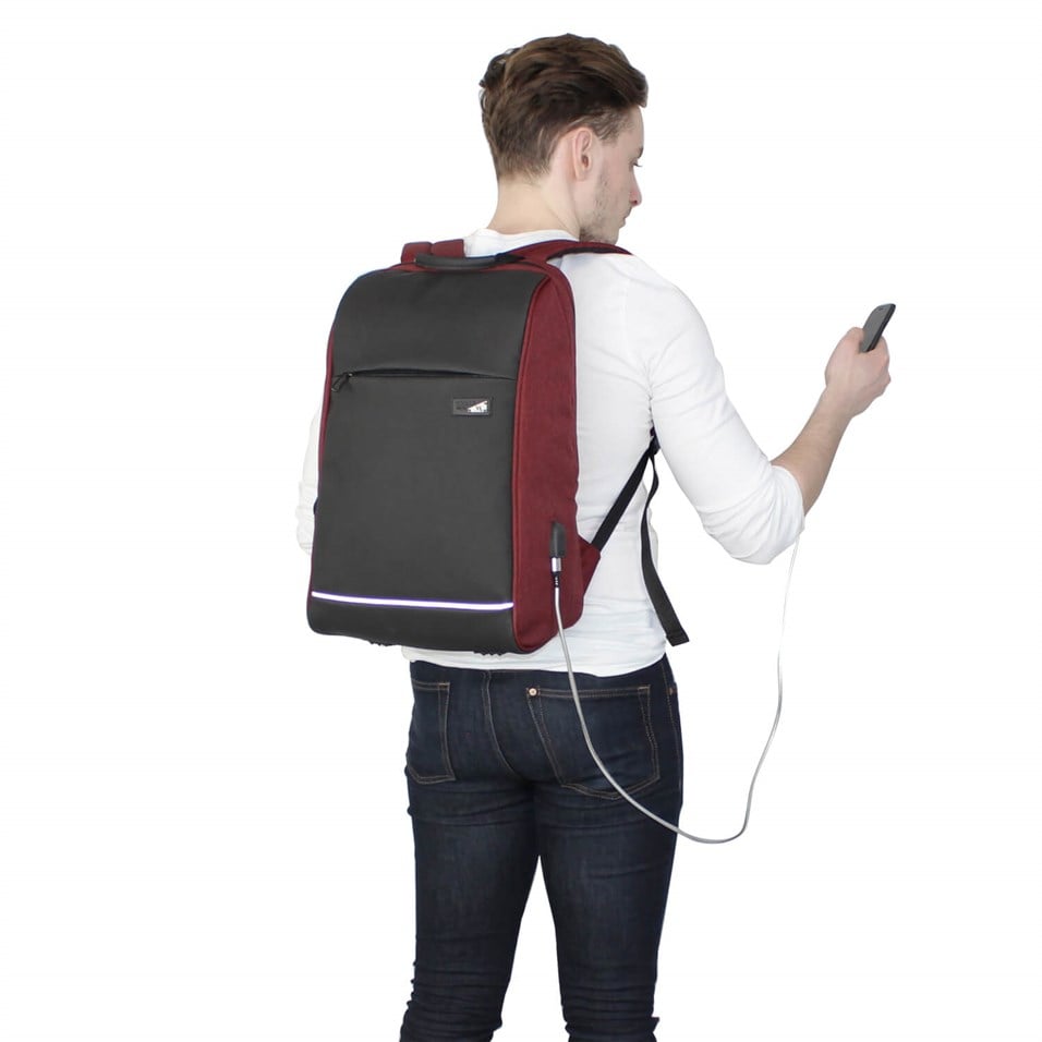 My Valice Smart Bag With USB Charging Port Backpack 1203 Claret Red